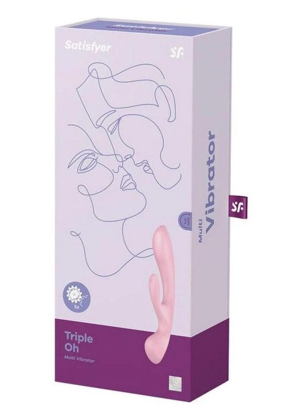 Satisfyer Triple Oh Rechargeable Silicone Dual Stimulating Rabbit Vibrator - Pink