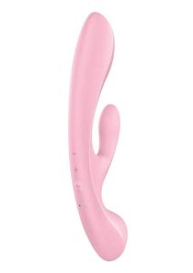 Satisfyer Triple Oh Rechargeable Silicone Dual Stimulating Rabbit Vibrator - Pink
