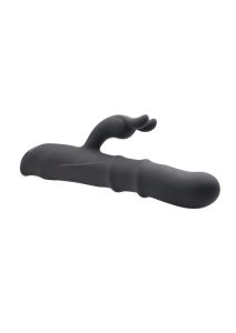Ringmaster Rechargeable Silicone Rabbit Vibrator - Black
