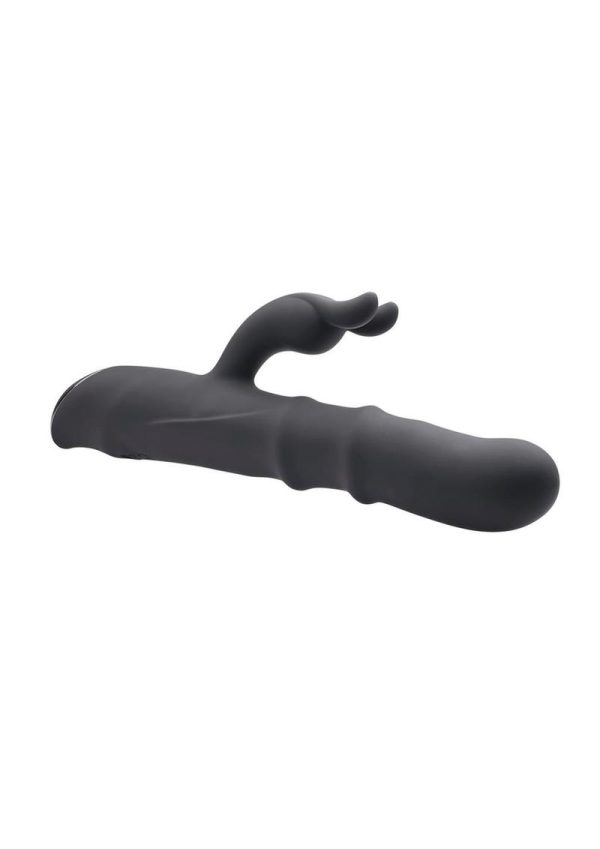 Ringmaster Rechargeable Silicone Rabbit Vibrator - Black