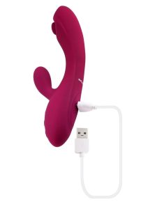 Jammin` G Rechargeable Silicone Rabbit Vibrator - Red
