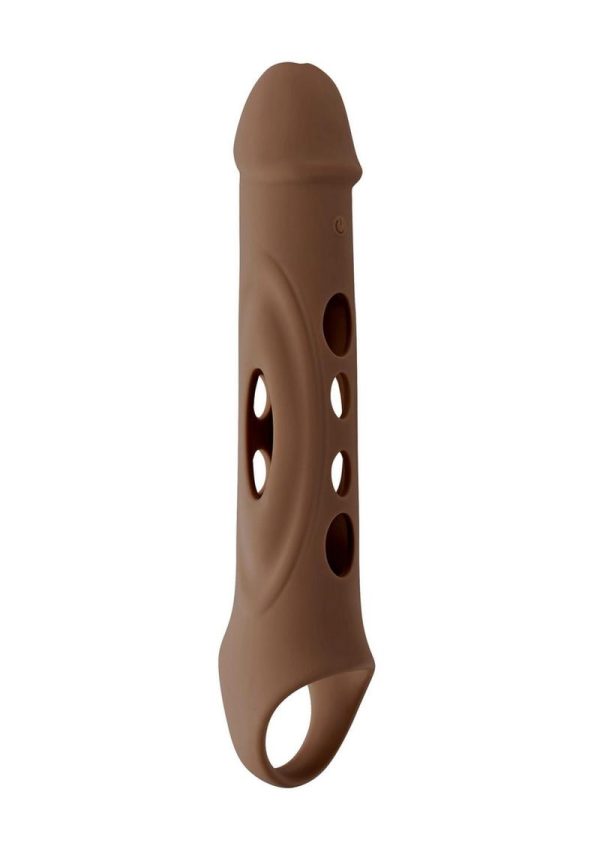 Zero Tolerance Big Boy Extender Rechargeable Silicone Penis Extension with Remote Control - Chocolate