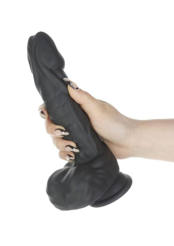 Naked Addiction Rotating and Thrusting Vibrating Rechargeable Silicone Dong with Remote Control - Chocolate