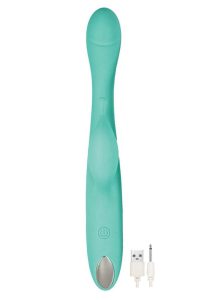 Princess Petite Pleasure Silicone Rechargeable Rabbit Vibrator - Aqua