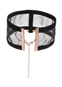 Sex and Mischief Sheer Day Collar - Black/Rose Gold