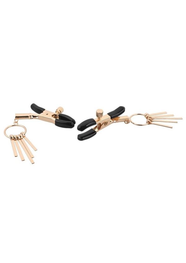 Sex and Mischief Verge Nipple Clamps - Gold/Black