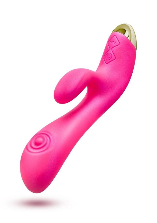 Aria Pleasin` AF Rechargeable Silicone Rabbit Vibrator - Fuchsia