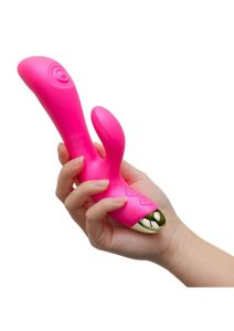 Aria Pleasin` AF Rechargeable Silicone Rabbit Vibrator - Fuchsia