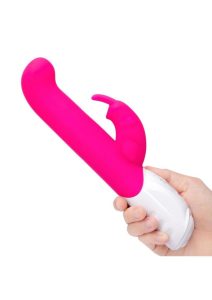 Rabbit Essentials Silicone Rechargeable Come Hither G-Spot Rabbit - Hot Pink