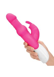 Rabbit Essentials Silicone Rechargeable Pearls Rabbit Vibrator - Hot Pink