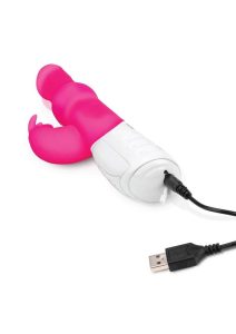 Rabbit Essentials Silicone Rechargeable Beads Rabbit Vibrator - Hot Pink