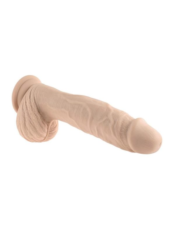Full Monty Silicone Rechargeable Realistic Dildo with Remote Control 9in - Vanilla
