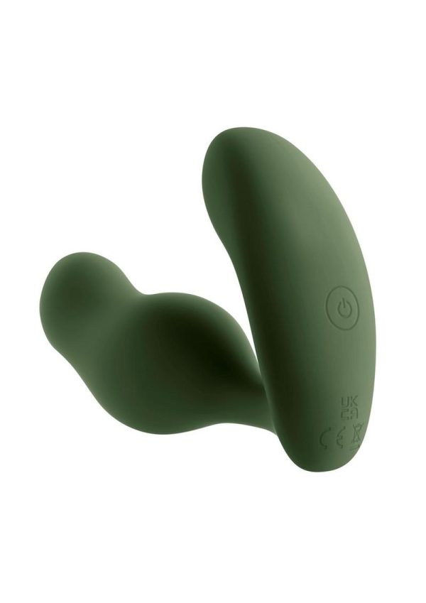 Zero Tolerance The Sergeant Rechargeable Silicone Prostate Vibrator with Remote Control - Green