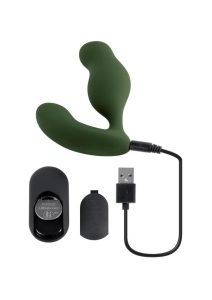 Zero Tolerance The Sergeant Rechargeable Silicone Prostate Vibrator with Remote Control - Green