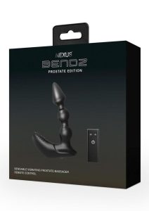 Nexus Bendz Prostate Edition Bendable Rechargeable Silicone Prostate Massager with Remote Control - Black