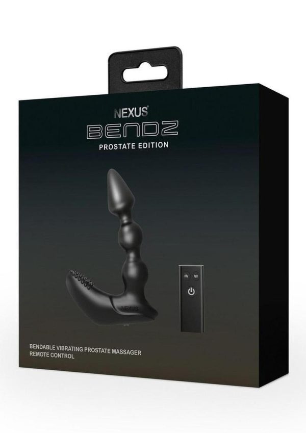 Nexus Bendz Prostate Edition Bendable Rechargeable Silicone Prostate Massager with Remote Control - Black