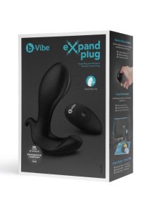 B-Vibe Expanding Anal Plug Rechargeable Silicone with Remote Control - Black