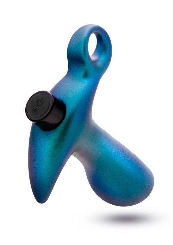 Anal Adventures Matrix Teleportation Plug Rechargeable Silicone Anal Plug - Lunar Blue