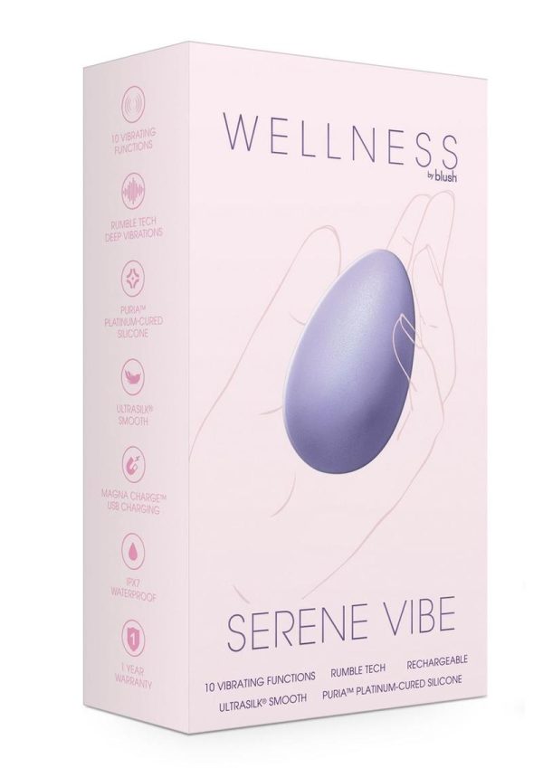 Wellness Serene Vibe Rechargeable Silicone Vibrating Massager with Remote Control - Lavender
