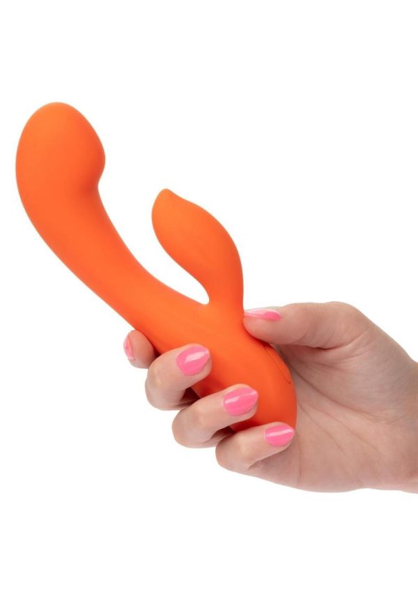 Stella Liquid Silicone Dual G Massager Rabbit Vibrator - Orange