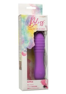 Bliss Liquid Silicone Ripple Rechargeable Vibrator - Purple