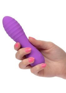 Bliss Liquid Silicone Ripple Rechargeable Vibrator - Purple
