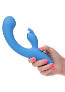 Jack Rabbit Elite Suction Rabbit Rechargeable Silicone Vibrator with Clitoral Stimulator - Blue