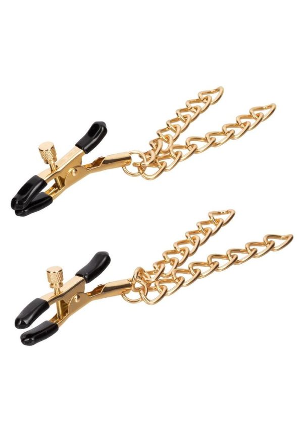 Ride `em Premium Denim Collection Nipple Clamps - Gold