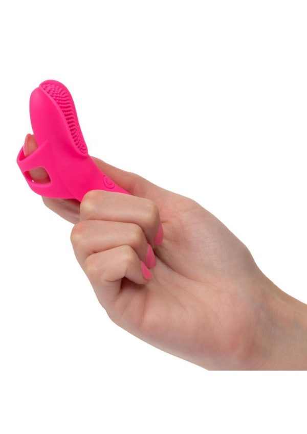 Neon Vibes The Nubby Rechargeable Silicone Finger Vibrator - Pink