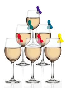 Candyprints Super Fun Penis Cocktail Markers (6 per Set) - Assorted Colors