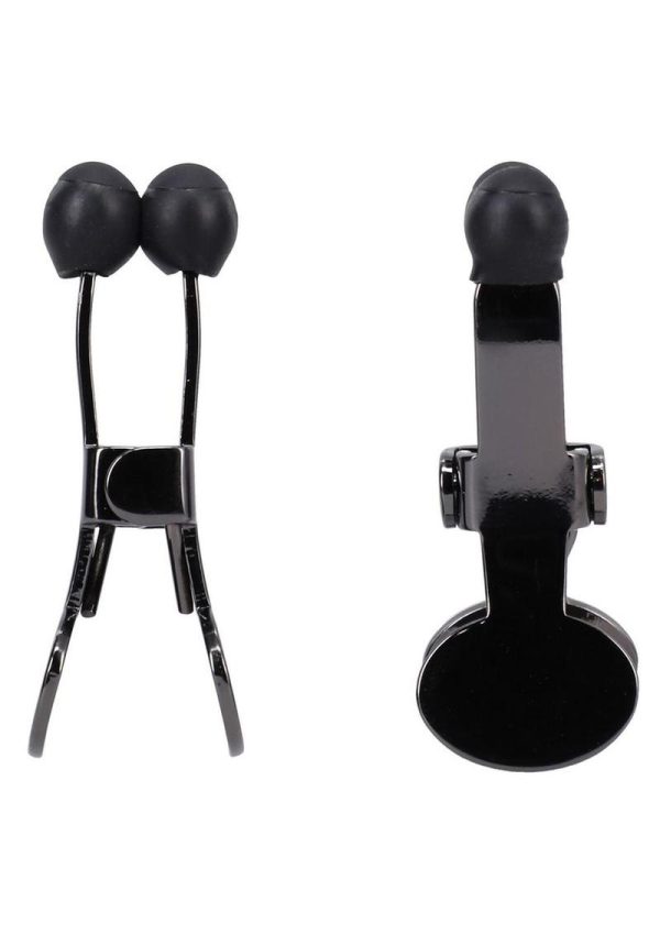 Merci Nippers Stainless Steel Nipple Clamps with Silicone Tip - Black
