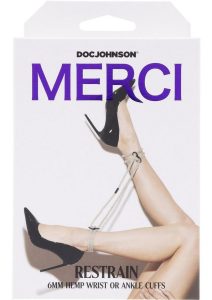 Merci Restrain 6mm Hemp Wrist or Ankle Cuffs - Tan