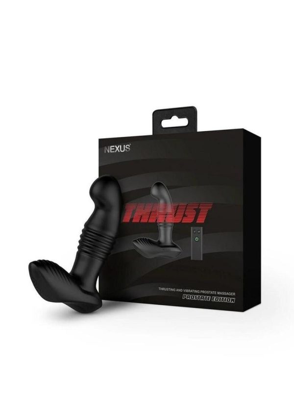 Nexus Thrust Prostate Edition Rechargeable Silicone Thrusting Prostate Stimulator with Remote Control - Black