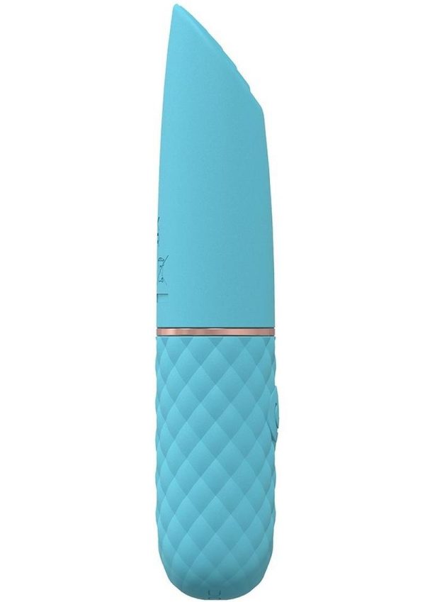 LoveLine Beso Silicone Rechargeable 10 Speed Mini Lipstick Vibrator - Blue