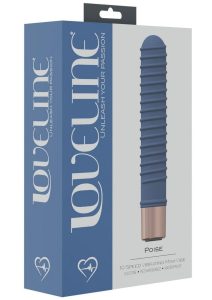 LoveLine Poise Silicone Rechargeable 10 Speed Mini-Vibrator - Blue