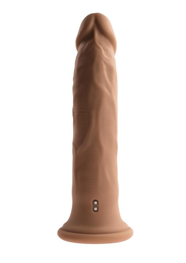 Twirl Jam Silicone Rechargeable Vibrating Dildo with Remote Control - Chocolate