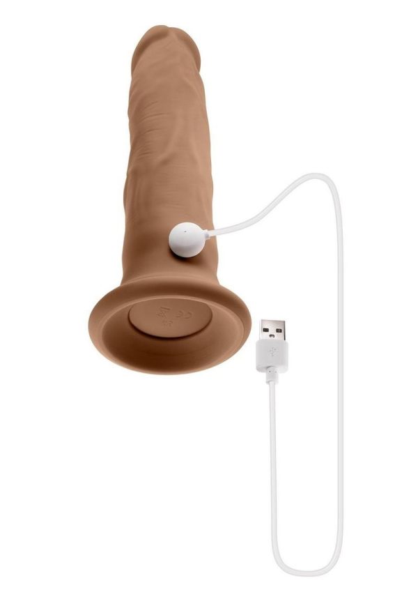 Twirl Jam Silicone Rechargeable Vibrating Dildo with Remote Control - Chocolate