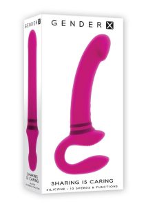 Gender X Sharing is Caring Rechargeable Silicone Strap-On  - Pink