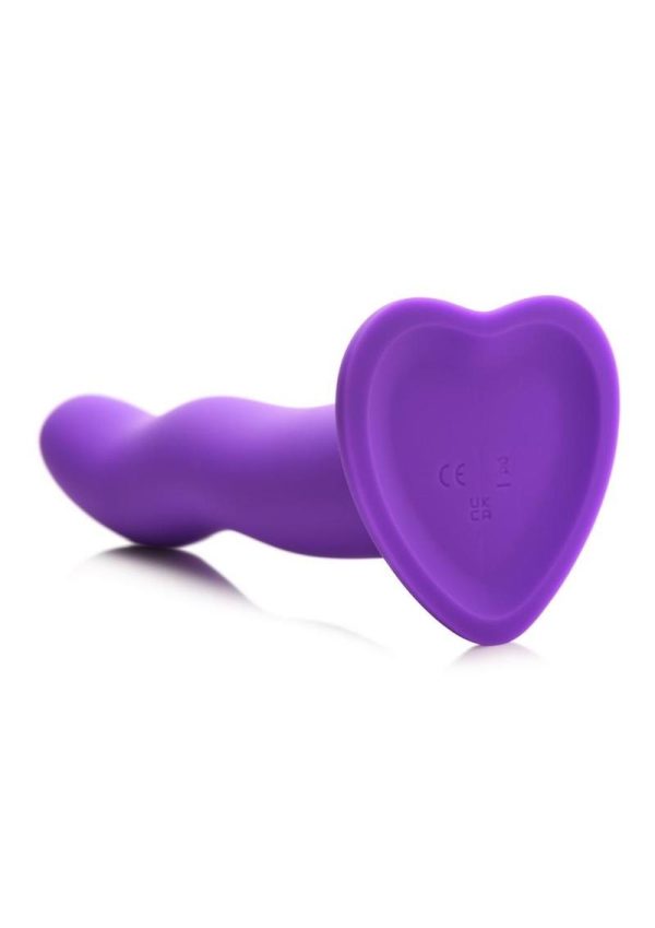 Simply Sweet 21X Vibrating Wavy Rechargeable Silicone Dildo with Remote Control - Purple