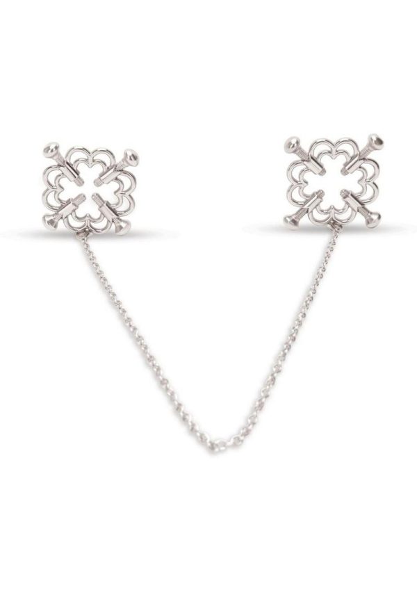 ME YOU US Flower Design Nipple Chain - Silver