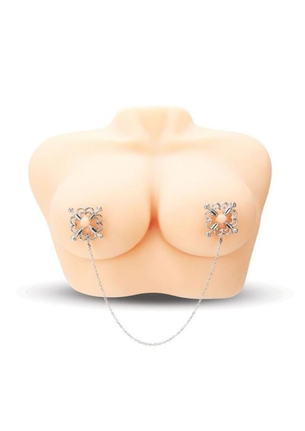 ME YOU US Flower Design Nipple Chain - Silver