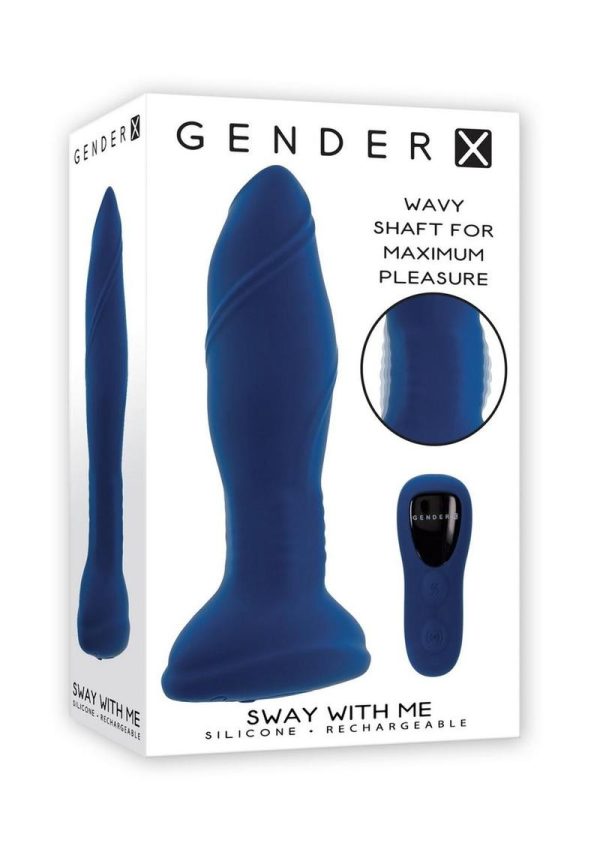 Gender X Sway with Me Rechargeable Silicone Anal Plug with Remote Control - Blue