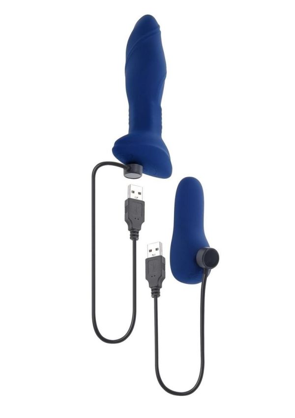 Gender X Sway with Me Rechargeable Silicone Anal Plug with Remote Control - Blue