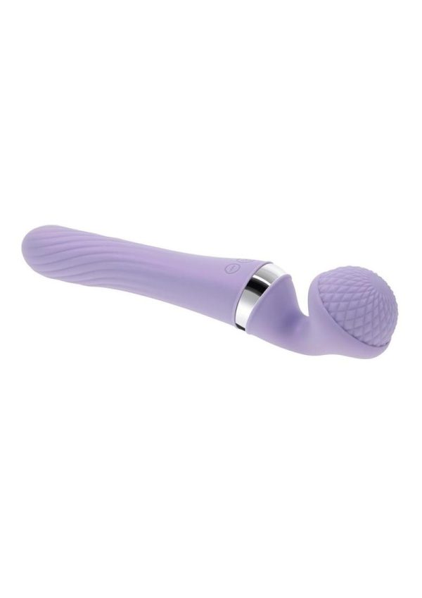 Playboy Vibrato Rechargeable Silicone Dual Ended Wand - Purple