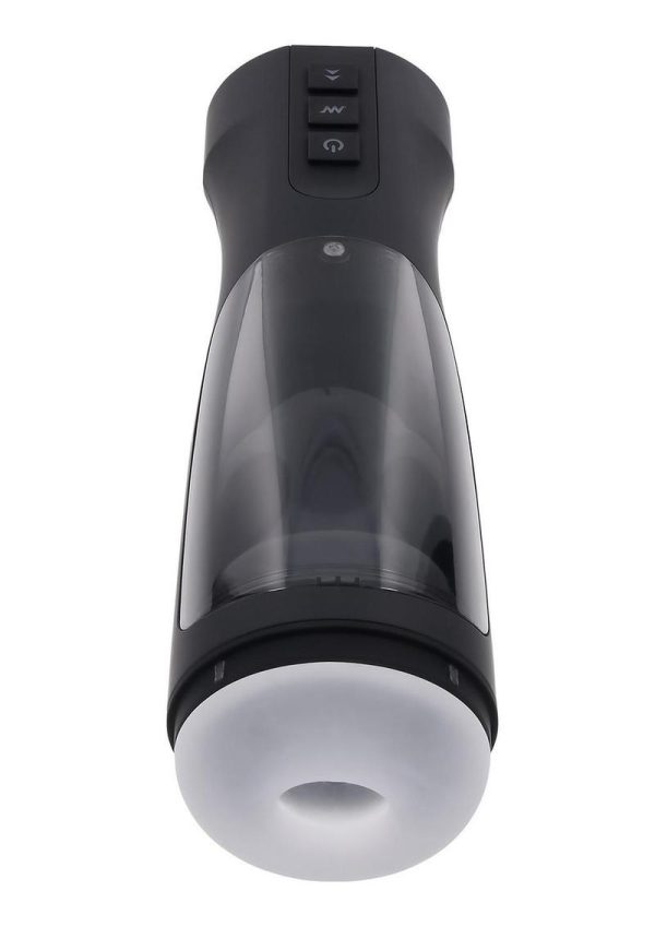 Playboy End Game Rechargeable Warming Stroker with UV Stand - Black