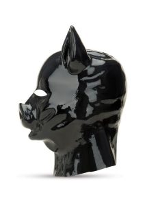 Prowler RED Latex Pig Hood - Black