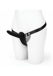 Lux Fetish Silicone Strap-On Harness - Black