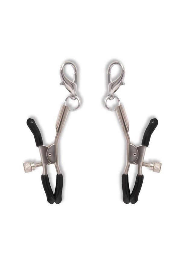 Lux Fetish Interchangeable Collar and Nipple Clip Set (12 Piece) - Black