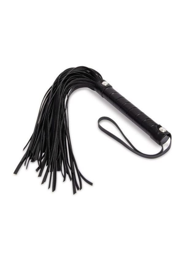 Lux Fetish Bondage Bed Strap and Flogger Kit (4 Piece) - Black