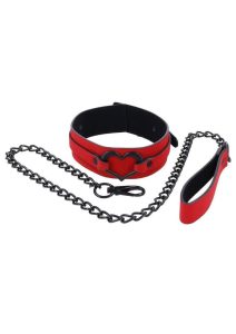 Sex and Mischief Amor Collar and Leash - Red/Black